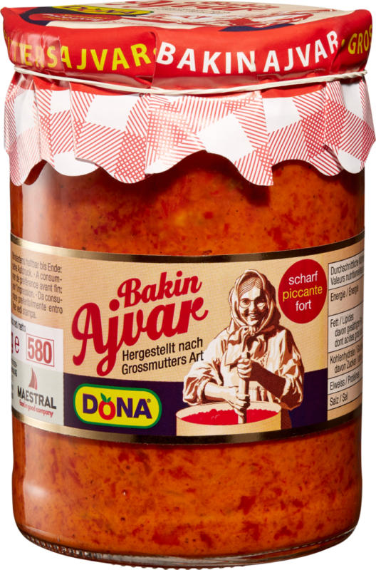 Bakin Ajvar fatto in casa piccante Dona, 530 g