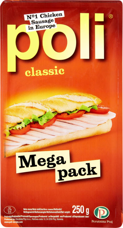 Poli Poulet-Lyoner Classic, geschnitten, 250 g