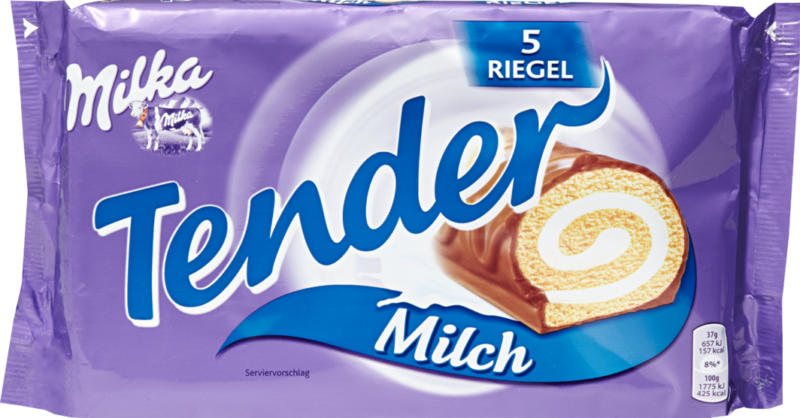 Tender Lait Milka, 5 x 37 g