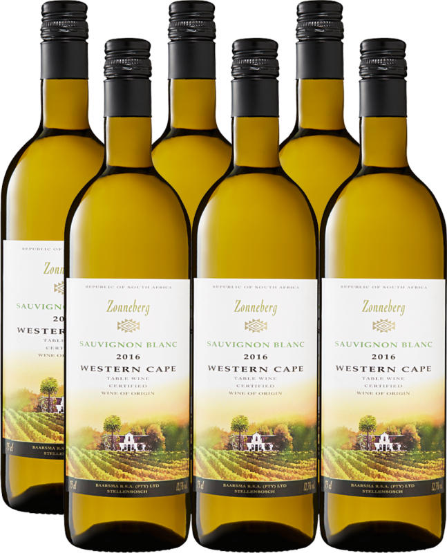 Zonneberg Sauvignon Blanc, 2020, Western Cape, Afrique du Sud, 6 x 75 cl