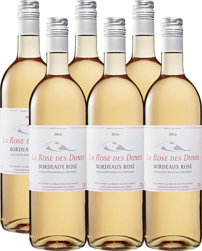 La Rose des Dunes Rosé Bordeaux AOC , 2020, Bordeaux, Frankreich, 6 x 75 cl
