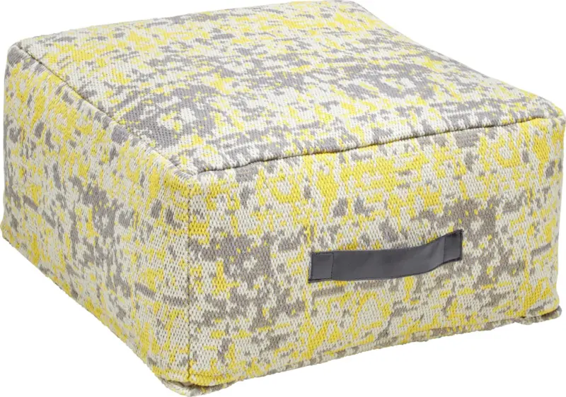 Pouf Textured Trio in Grau/Gelb ca. 50x25cm