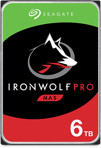 Seagate 6TB Festplatte IronWolf Pro NAS HDD +Rescue, 3.5 Zoll, Bis 220 MB/s, 7200rpm, 256MB Cache, Silber