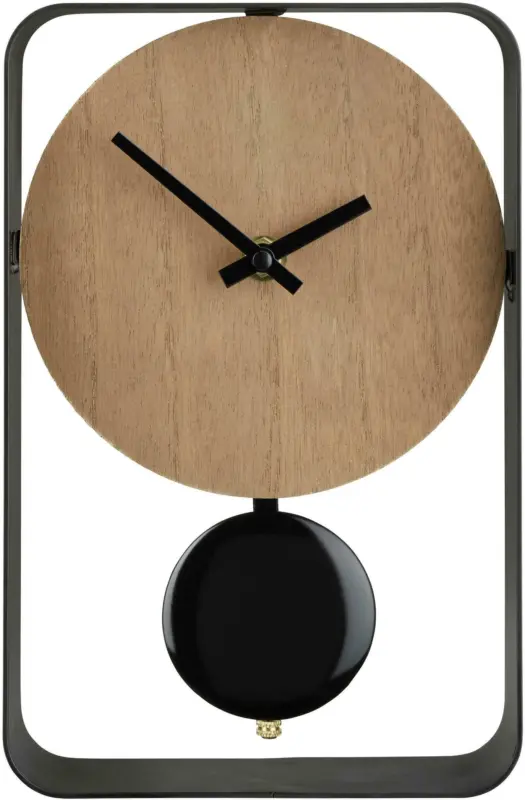 Wanduhr Pendel in Naturfarben/Schwarz