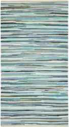 Handwebteppich Verona in Blau ca. 80x150cm