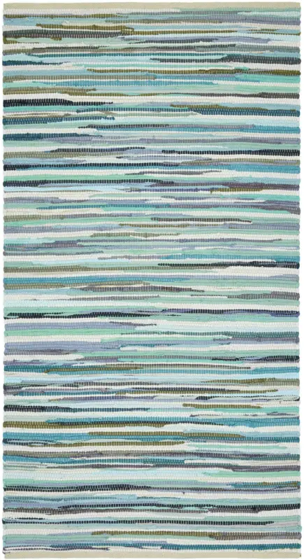 Handwebteppich Verona in Blau ca. 80x150cm