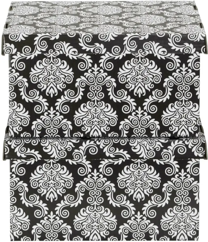 Box mit Deckel Jimmy Schwarz/Weiß