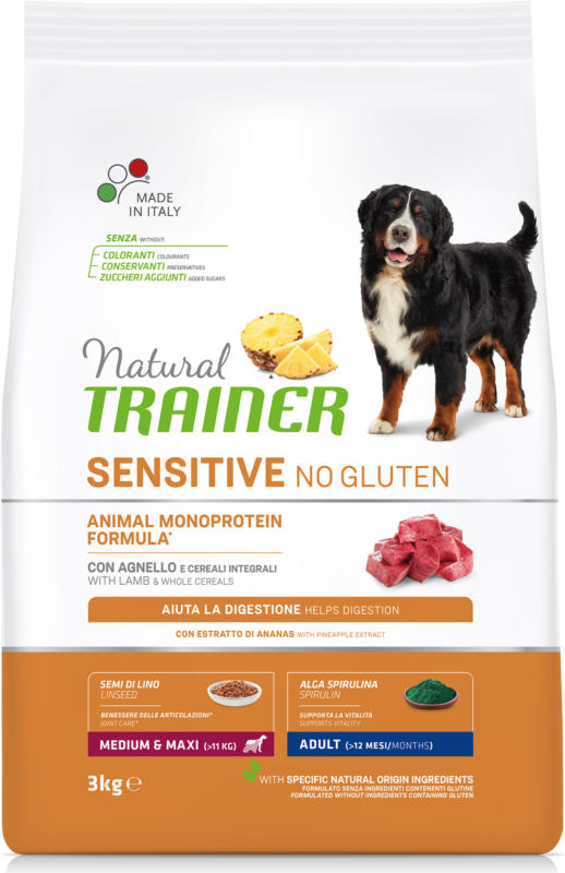 Trainer Hundefutter Sensitive No Gluten Medium & Maxi Adult Lamm 3kg