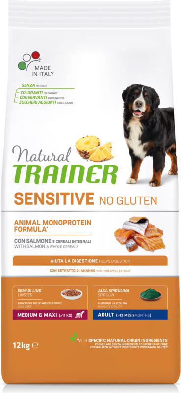 Trainer Hundefutter Sensitive No Gluten Medium & Maxi Adult Lachs 12kg
