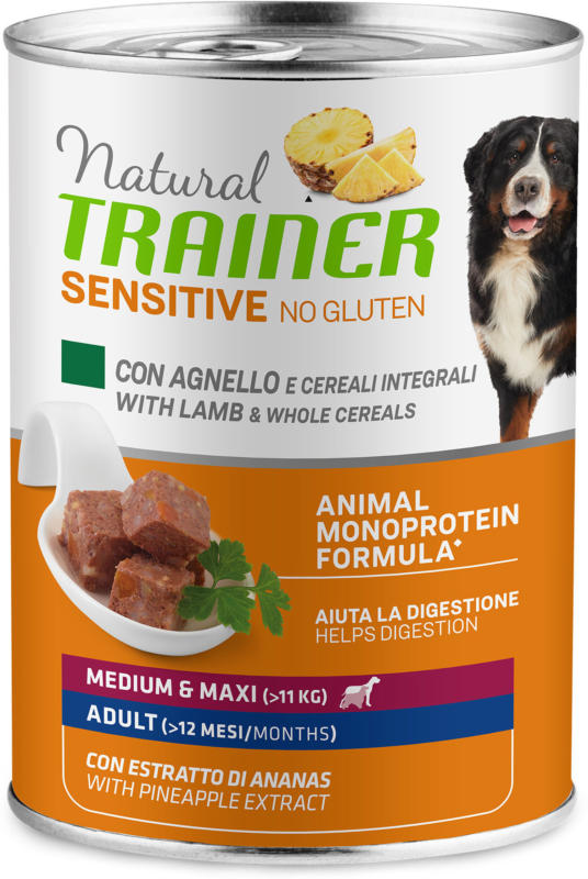 Trainer Hundefutter Sensitive No Gluten Medium & Maxi Adult Lamm 12x400g