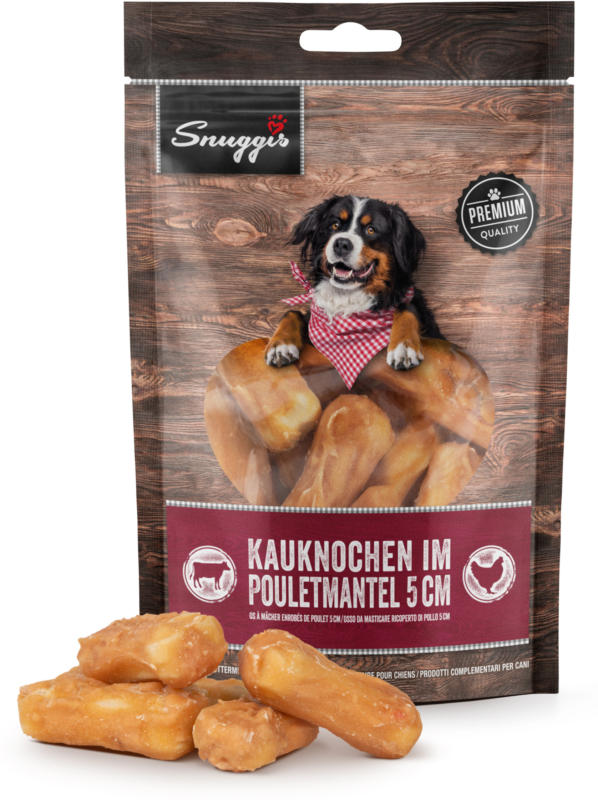 Snuggis Os à mâcher enrobé de poulet 5cm 196g
