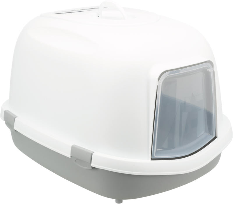 Toilettes pour chats Primo XXL avec bord gris/blanc