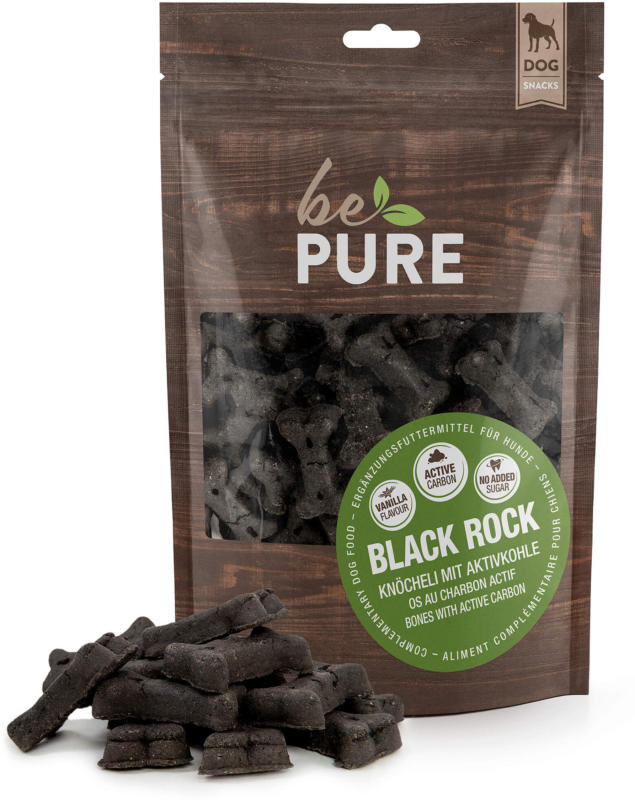 bePure Hundeleckerli Black Rock Aktiv Kohle Mini 200g