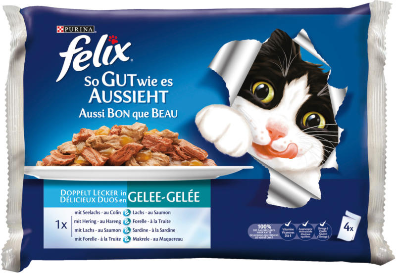 Felix So gut wie es aussieht Doppelt lecker Fisch 4x100g