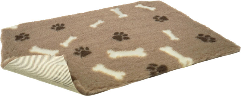 QUALI Vetbed Anti-Slip Mink & Knochen mit Pfoten 100x75cm
