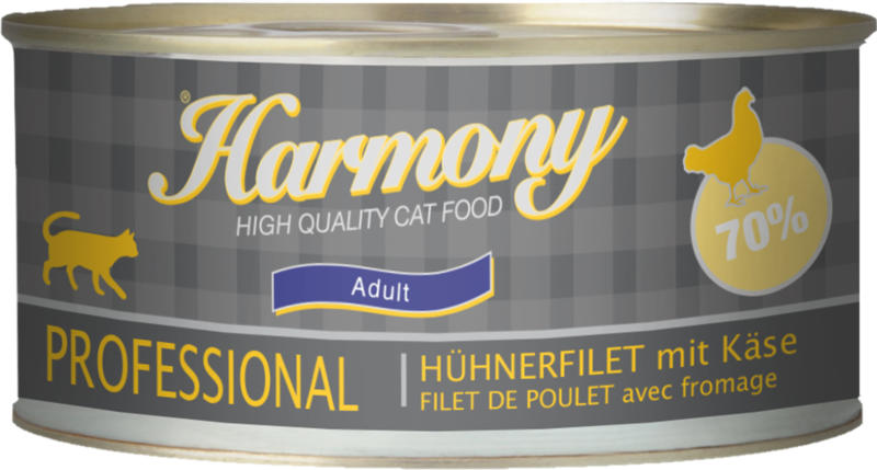 Harmony Cat Professional aliments humides pour chats Filet de poulet & fromage 75g