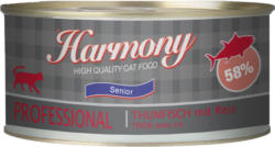 Harmony Cat Professional Nourriture humide Senior Thon & Riz 75g
