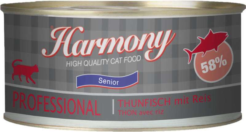 Harmony Cat Professional Nourriture humide Senior Thon & Riz 75g