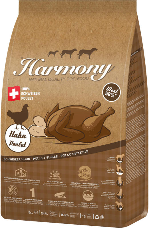 Harmony Dog Natural Schweizer Hypoallergen Schweizer Huhn 5kg