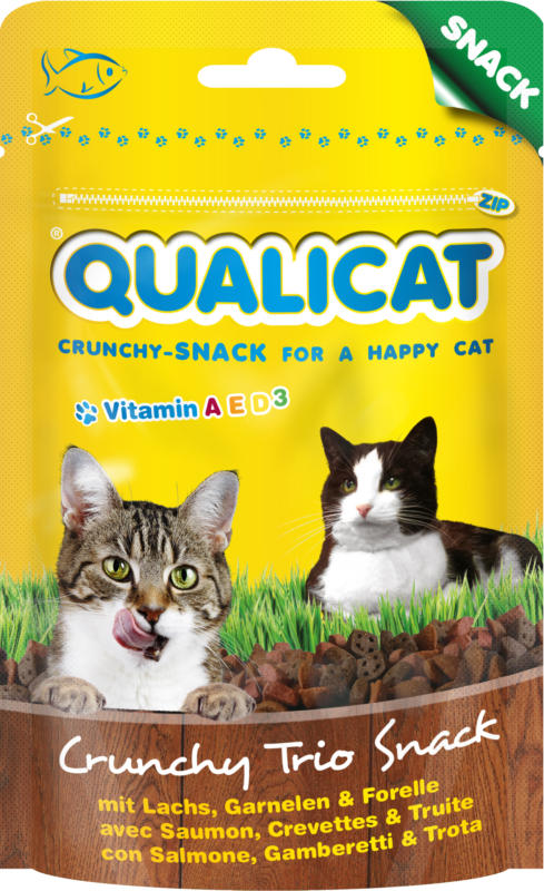 QUALICAT Crunchy Trio Snack Poisson 50g