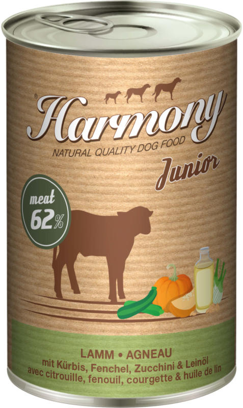 Harmony Dog Natural nourriture humide Junior avec agneau & citrouille 6x400g