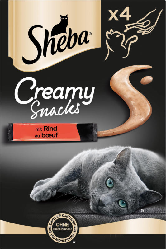 Sheba Creamy Snacks mit Rind 4x12g