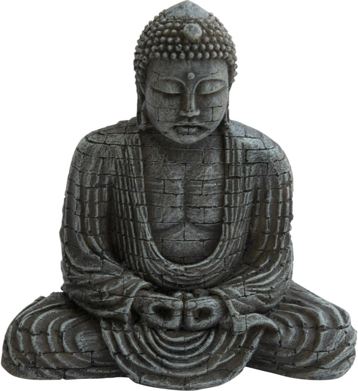 Deep Sea Aquariumdekoration Buddha silber 15.5x9.6x15.4cm