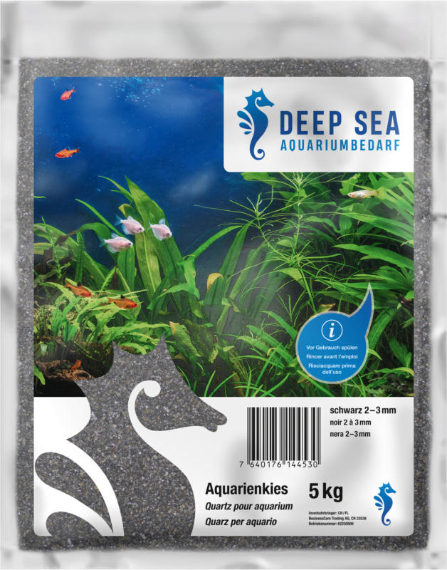 Deep Sea Quartz pour aquarium, noir, 2-3mm, 5kg