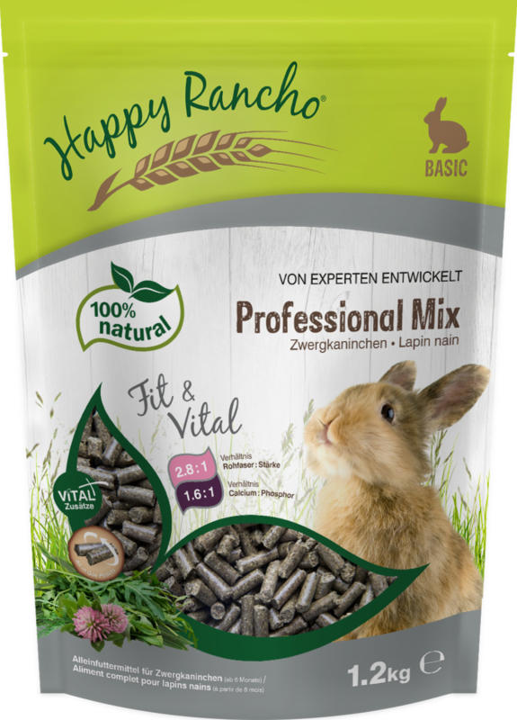 Happy Rancho Professional Mix Nourriture pour lapin nain 1.2kg