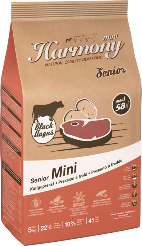 Harmony Dog Natural Mini Senior Black Angus 5kg