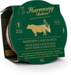 Harmony Cat Deluxe Cup Adult Rinderleber & Mais in Sauce 24x80g