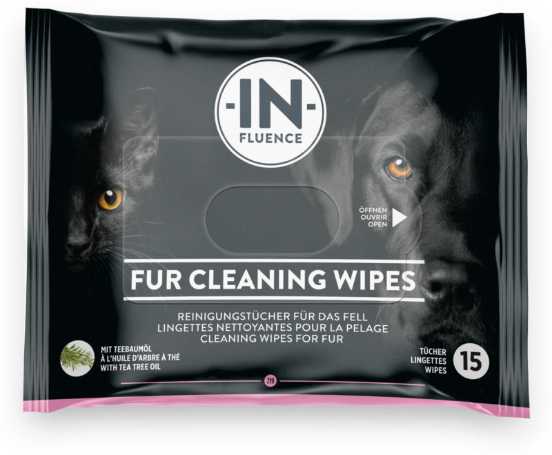 In-Fluence Lingettes nettoyantes pour le pelage CleaningWipes arbre à thé 15pcs.