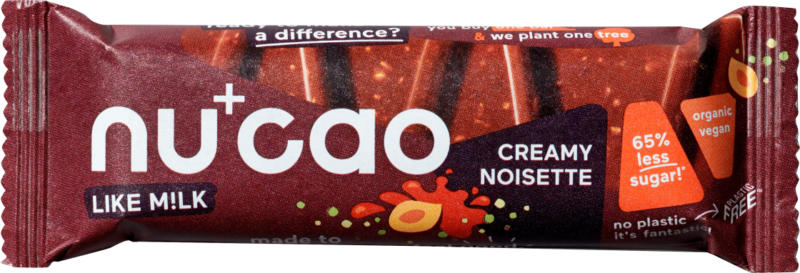 nucao Schokoladen-Riegel, Creamy Noisette