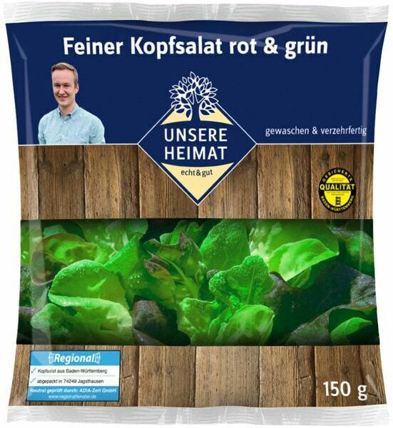 Unsere Heimat - echt & gut Feiner Kopfsalat rot & grün