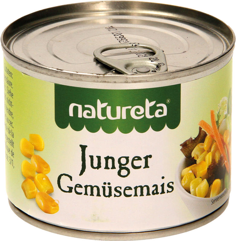 Junger Gemüsemais. Sterilisiert.
