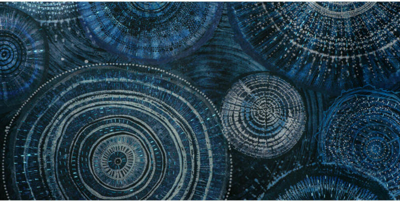 Bild Abstrakte Ringe, Blau