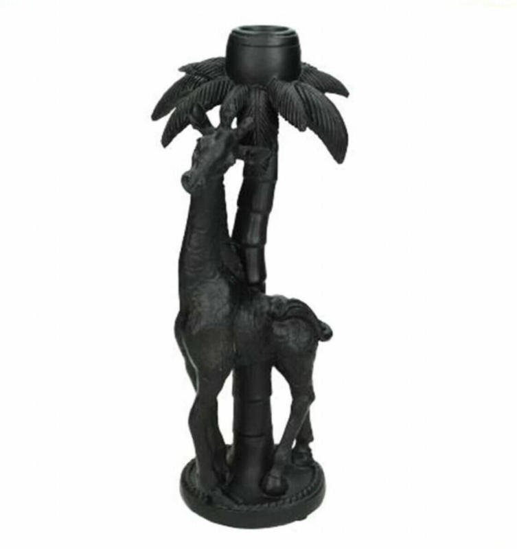 Kerzenständer Giraffe Schwarz H: 24 cm