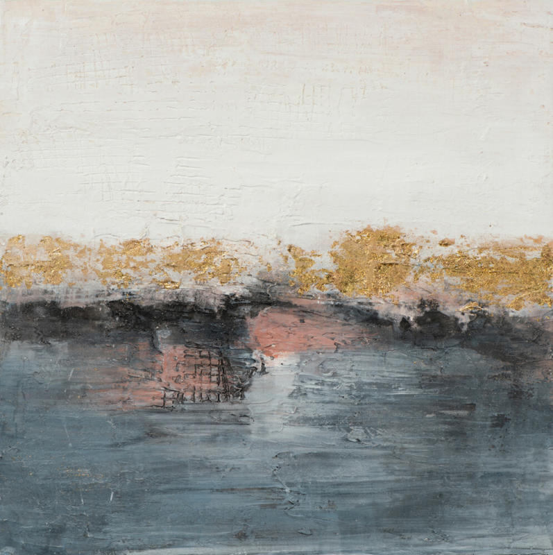 Bild Abstrakt in Nude und Blau