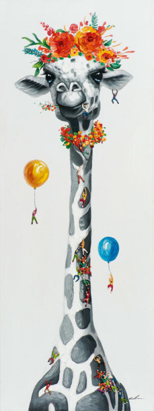 Bild Lustige Giraffe mit Luftballons
