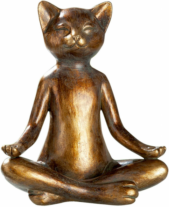 Figur Katze Yoga Meditation H: 14 cm