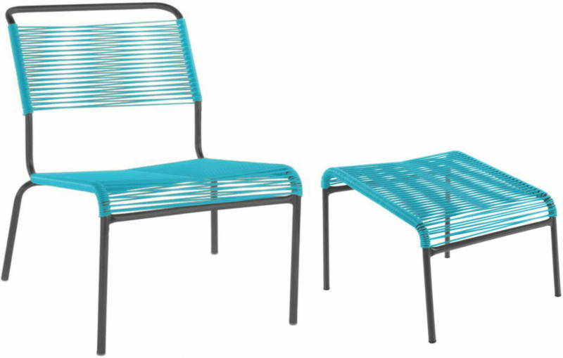 Spaghetti-Lounger + Hocker Säntis ohne Armlehnen