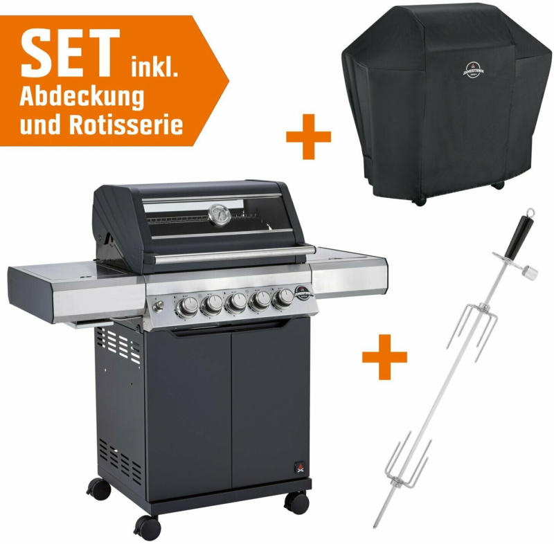Jamestown 3-Brenner Gasgrill Knox inkl. Abdeckung + Rotisserie