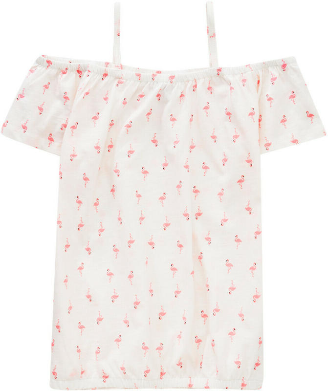 Mädchen T-Shirt mit Flamingo-Allover (Nur online)