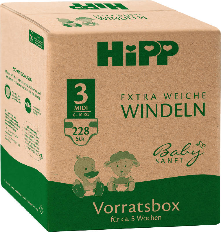 Hipp Babysanft Windeln Gr. 3 Midi, 6-10 kg, Monatsbox