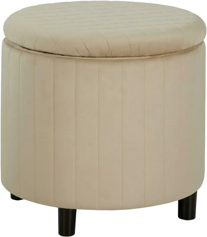 Hocker in Beige Ø ca. 50x50cm