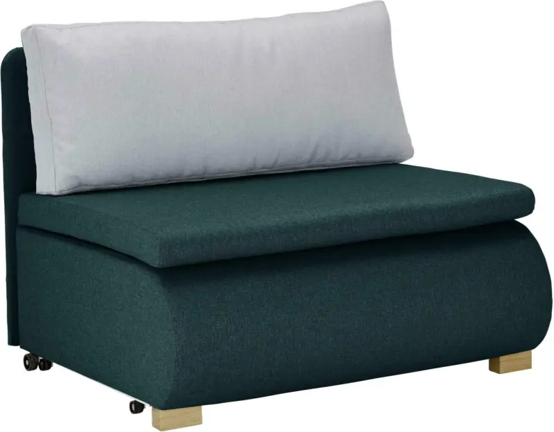 Schlafsessel in Türkis mit Rückenkissen