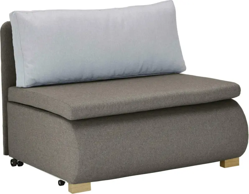 Schlafsessel in Braun/Grau mit Rückenkissen