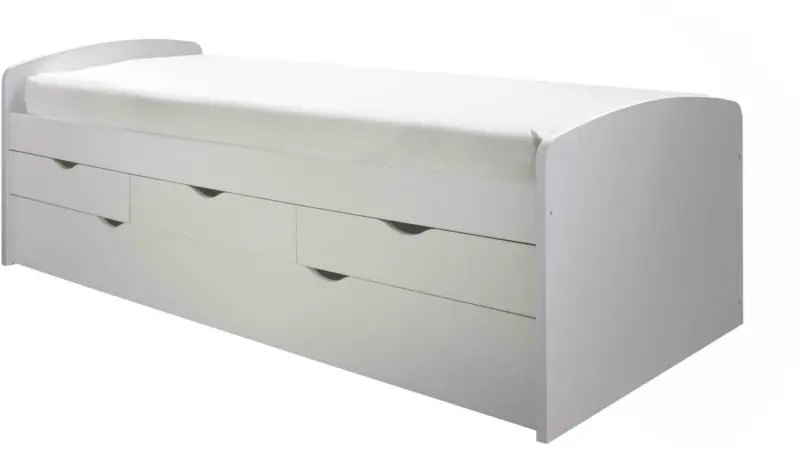 Stauraumbett in Weiss 'Nessi'