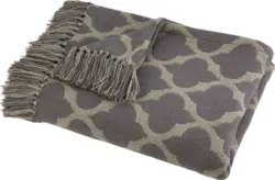 Wohndecke Ornament in Braun/Grau ca. 130x170cm