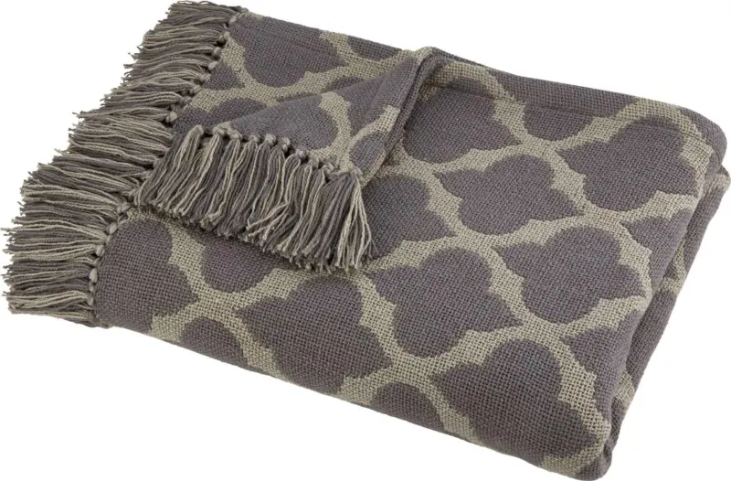 Wohndecke Ornament in Braun/Grau ca. 130x170cm